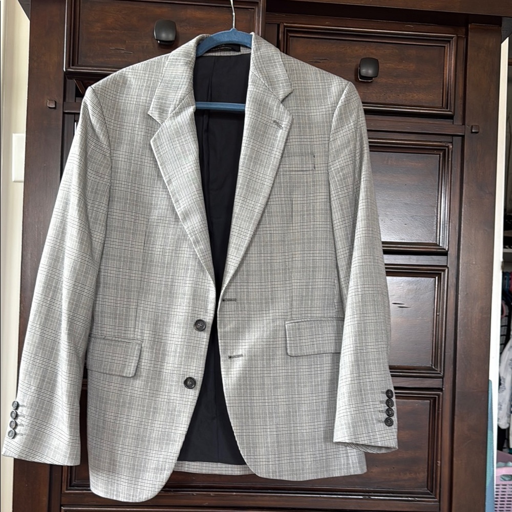 Men's Gray Plaid Blazer